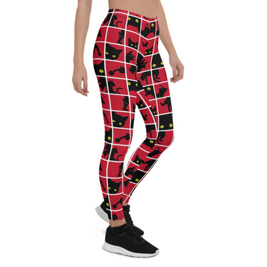 black cat pattern leggings